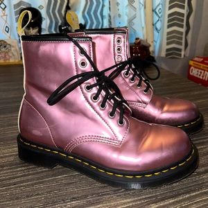 Dr. Martens Pink Lace Up Boots